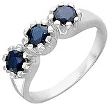 Женское серебряное кольцо с сапфирами, 1612629