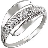 Женское серебряное кольцо с куб. циркониями, 1614421