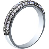 Женское серебряное кольцо с куб. циркониями и синт. опалами, 1622101