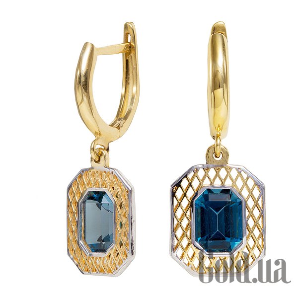 

Серьги с подвесками Ivon jeweler, Золотые серьги с топазами