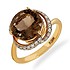 Женское золотое кольцо с бриллиантами и кварцем - фото 1