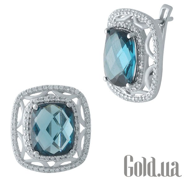 

Серьги Fresh Jewelry, Серебряные серьги с топазами и куб. циркониями