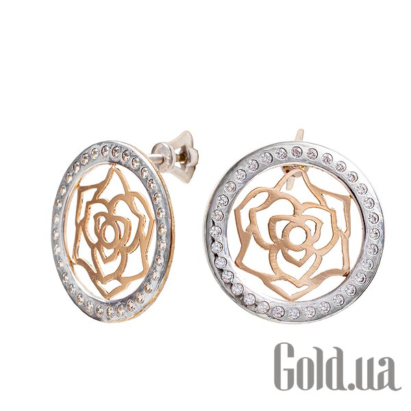 

Серьги Ivon jeweler, Золотые серьги с куб. циркониями