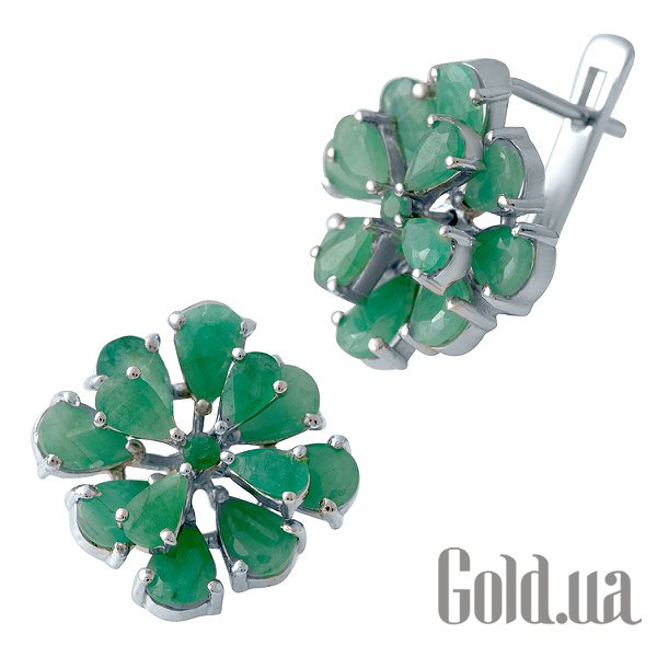 

Серьги Fresh Jewelry, Серебряные серьги с изумрудами