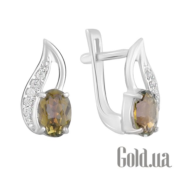

Серьги Fresh Jewelry, Серебряные серьги с куб. циркониями и синт. цитринами