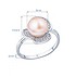 Женское серебряное кольцо с куб. циркониями и жемчугом - фото 2