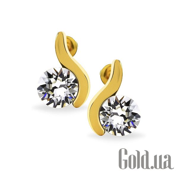 

Пусеты (гвоздики) Kobi, Желтый, Серьги с кристаллами Swarovski в позолоте