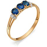 Женское золотое кольцо с бриллиантами и сапфирами, 1554518