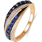 Женское золотое кольцо с бриллиантами и сапфирами, 1603158