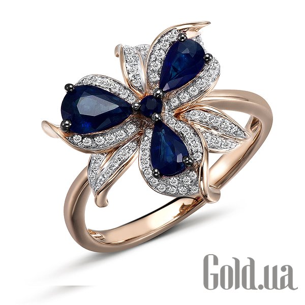

Кольцо Lurie Jewelry, Женское золотое кольцо с бриллиантами и сапфирами, 17