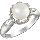 Женское серебряное кольцо с культив. жемчугом, 1614678