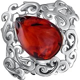 Женское серебряное кольцо с янтарем, 1615446
