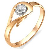 Женское золотое кольцо с бриллиантом, 1616726