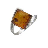 Женское серебряное кольцо с янтарем, 1617238