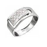 Женское серебряное кольцо с куб. циркониями, 1619030