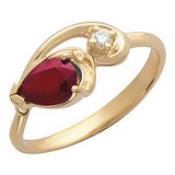 Женское золотое кольцо с рубином и бриллиантом, 1625174