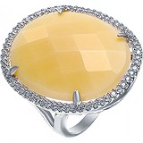 Женское серебряное кольцо с куб. циркониями и агатом, 1651286