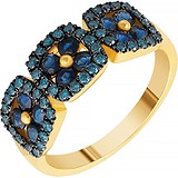 Женское золотое кольцо с бриллиантами и сапфирами, 1673302