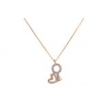 Золотий кулон з ланцюжком з куб. цирконіями, 1700182