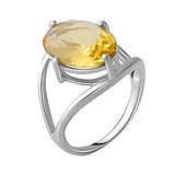 Женское серебряное кольцо с синт. цитрином, 1737814