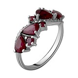 Женское серебряное кольцо с рубинами (2057819), фото