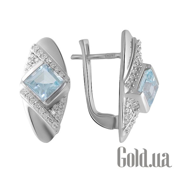 

Серьги Fresh Jewelry, Серебряные серьги с куб. циркониями и топазами