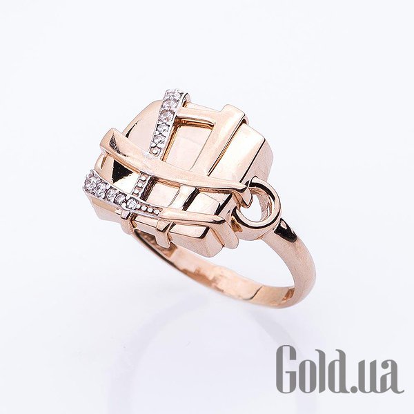 

Кольцо Украина, Женское золотое кольцо с куб. циркониями, 19