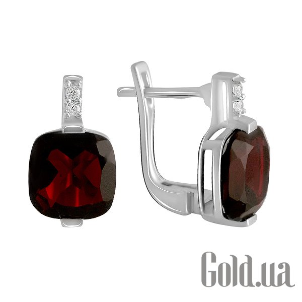 

Серьги Fresh Jewelry, Серебряные серьги с куб. циркониями и гранатами