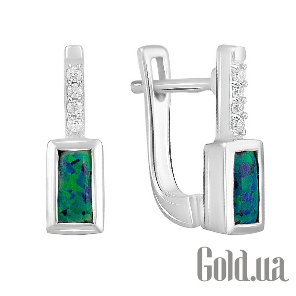

Серьги Fresh Jewelry, Серебряные серьги с куб. циркониями и опалами