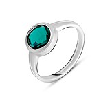 Женское серебряное кольцо с синт. аквамарином (2141464), фото