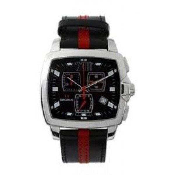Seculus Чоловічий годинник 4480.1.816 black, ss, black red leather
