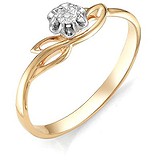 Женское золотое кольцо с бриллиантом, 1555031