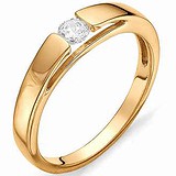 Золотое обручальное кольцо с бриллиантом, 1611863