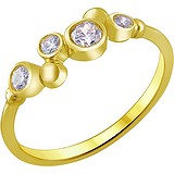 Женское золотое кольцо с куб. циркониями, 1615703