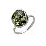 Женское серебряное кольцо с янтарем, 1617239
