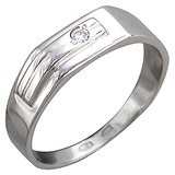 Мужское серебряное кольцо с куб. цирконием, 1619031