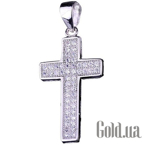 

Кулон-крестик Украина, Серебряный кулон с куб. циркониями