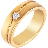 Золотое обручальное кольцо с бриллиантом, 1673047