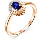 Женское золотое кольцо с сапфиром и бриллиантами, 1703767