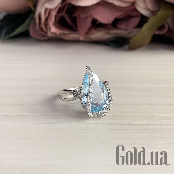 

Женские кольца Fresh Jewelry, Женское серебряное кольцо с топазом и куб. циркониями, 18