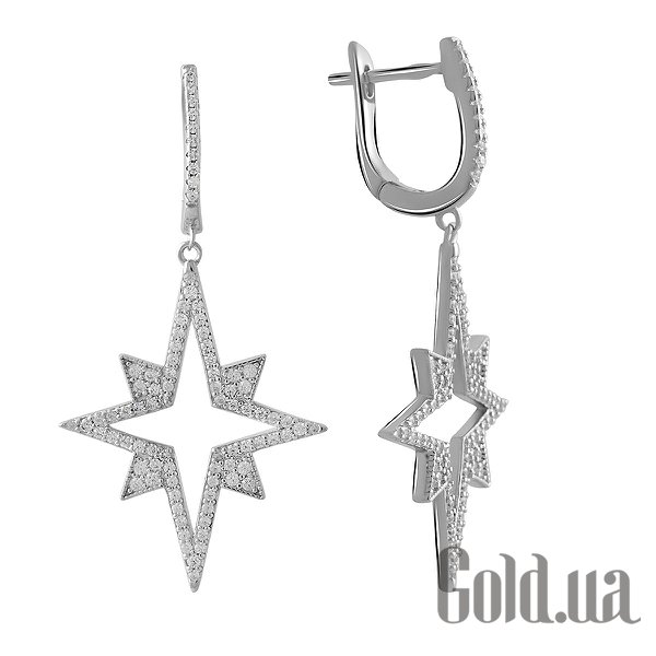

Серьги с подвесками Fresh Jewelry, Серебряные серьги с куб. циркониями
