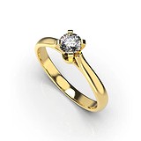 Золотое кольцо с бриллиантом, 1768279
