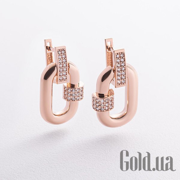 

Серьги с подвесками Украина, Золотые серьги с куб. циркониями