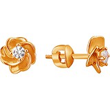 Золоті сережки з куб. цирконіями, 1555800