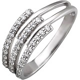 Женское серебряное кольцо с куб. циркониями, 1614424