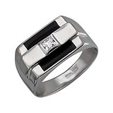 Мужское серебряное кольцо с куб. цирконием, 1619032