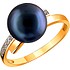 DeFleur Женское золотое кольцо с культив. жемчугом и куб. циркониями - фото 1