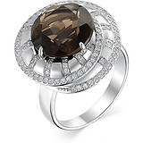 Женское серебряное кольцо с куб. циркониями и раухтопазом, 1645912
