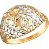 Женское золотое кольцо с куб. циркониями, 1647960