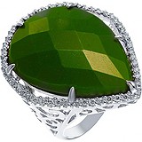 Женское серебряное кольцо с куб. циркониями и агатом, 1651288